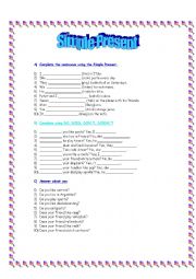 English Worksheet: Simple Present