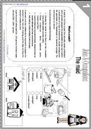 English Worksheet: Whats a maid? - reading comprehension, vocabulary + game [teachers handout with keys included] - 4 pages *editable