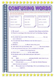 English Worksheet: CONFUSING WORDS