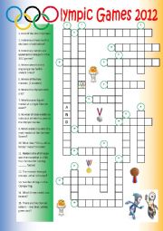 English Worksheet: Olympics 2012 Crossword Puzzle