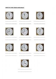 English Worksheet: Whats the time?