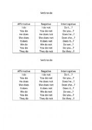 English worksheet: Verb to do