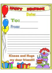 English Worksheet: Happy Birthday