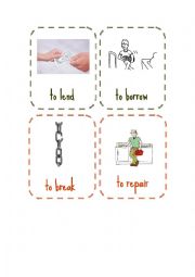 English Worksheet: Opposite Verbs Card Game