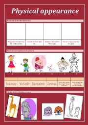 English Worksheet: Adjectives - beginners Physical description
