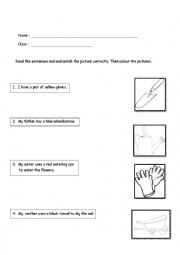 English Worksheet: Gardening tools