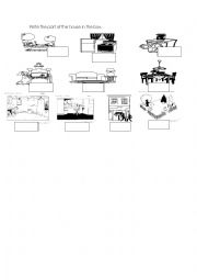 English worksheet: parts of the house