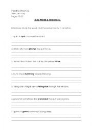 English worksheet: reading street