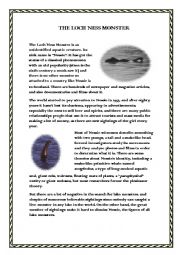 English Worksheet: The Loch Ness Monster