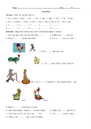 English worksheet:  Comparison