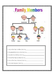 English Worksheet: Family Relationships