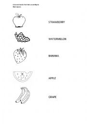 English worksheet: Fruits