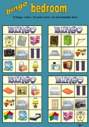 English Worksheet: BINGO GAME BEDROOM PART 1 of 2