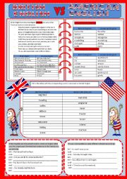 English Worksheet: British English vs American English