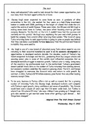 English Worksheet: English Test 4th Form