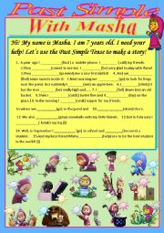 English Worksheet: Past Simple with Masha)