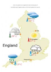 English Worksheet: Whats the weather like in England