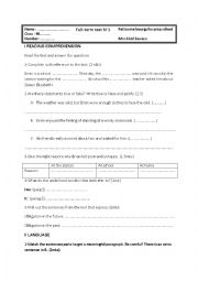 English Worksheet: 9TH FORM FULL TERM TEST 1