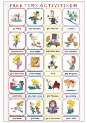 English Worksheet: Free Time Activities #1