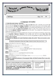 English Worksheet: An Ordinary Test