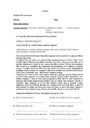 English Worksheet: Present simple exam