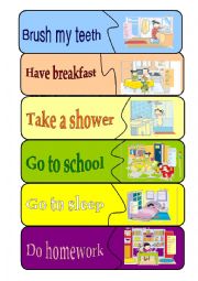 English Worksheet: Daily activities  + matching game