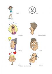English Worksheet: Moods and Feelings clipart