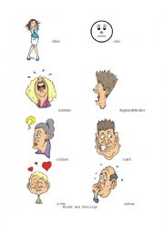 English worksheet: Moods and Feelings clipart