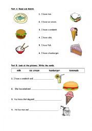 English worksheet: Food Items