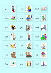 English Worksheet: BASIC VERBS DOMINO - 2/2