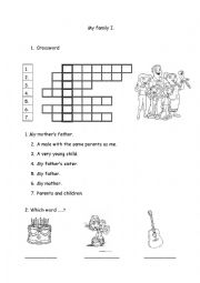 English worksheet: My family I.