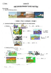 English Worksheet: Lesson 33 The Environment does matter