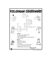 English Worksheet: Halloween Crossword