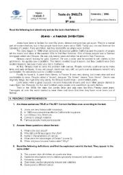 English Worksheet: English Test 