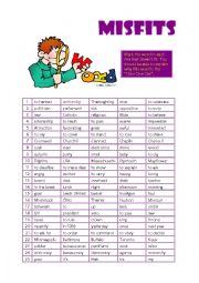 English Worksheet: Misfits