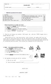 English Worksheet: Simple  past  tense