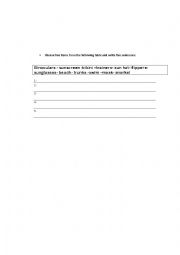 English Worksheet: MINI TEST- Vocabulary about summer holidays