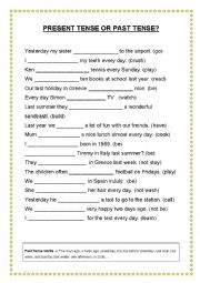 English Worksheet: Present or Past Tense?