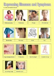 English Worksheet: Illnesses and Symtoms
