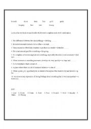 English worksheet: collocation 