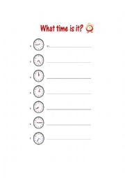 English Worksheet: what time is it?