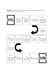 English Worksheet: Present Simple vs Present Continuous Board Game