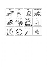 English worksheet: Mr Brown Can Moo rhyming pictures