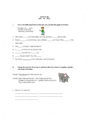 English Worksheet: Verb to be