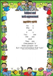 English worksheet: Subject verb agreement-song