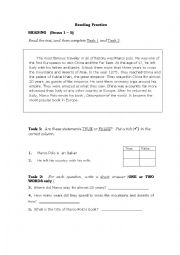 English Worksheet: Marco Polo