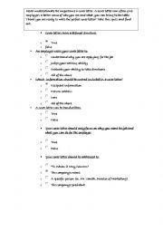 English worksheet: quiz covering letter