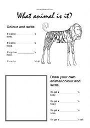 English Worksheet: Mixed up wild animals