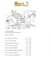 English Worksheet: preposition of place