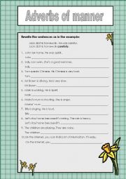 English Worksheet: Adverbs of manner